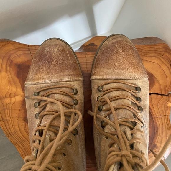 Leather lace up brown boot vintage look - Picture 4 of 6